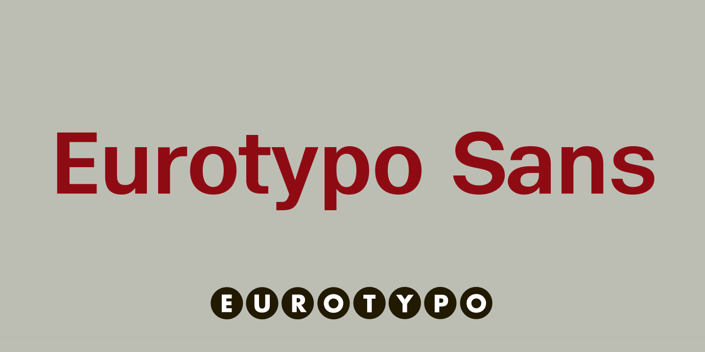 Font Eurotypo Sans